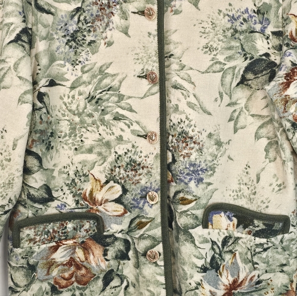 VTG Unique Tapestry Jacket - Floral Blanket Coat Aesthetic - Boho / Coastal L - Picture 2 of 9